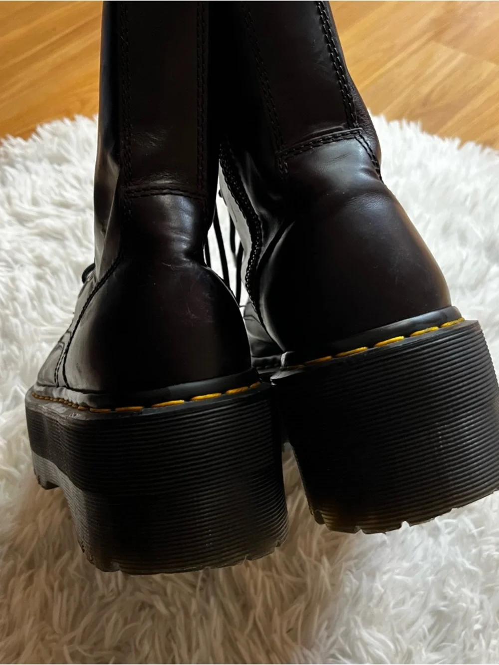 Dr. Marten Jadon Max Leather Platform Boots in Oxblood Atlas - Picture 12 of 15